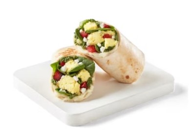 Spinach Feta and Pesto Wrap